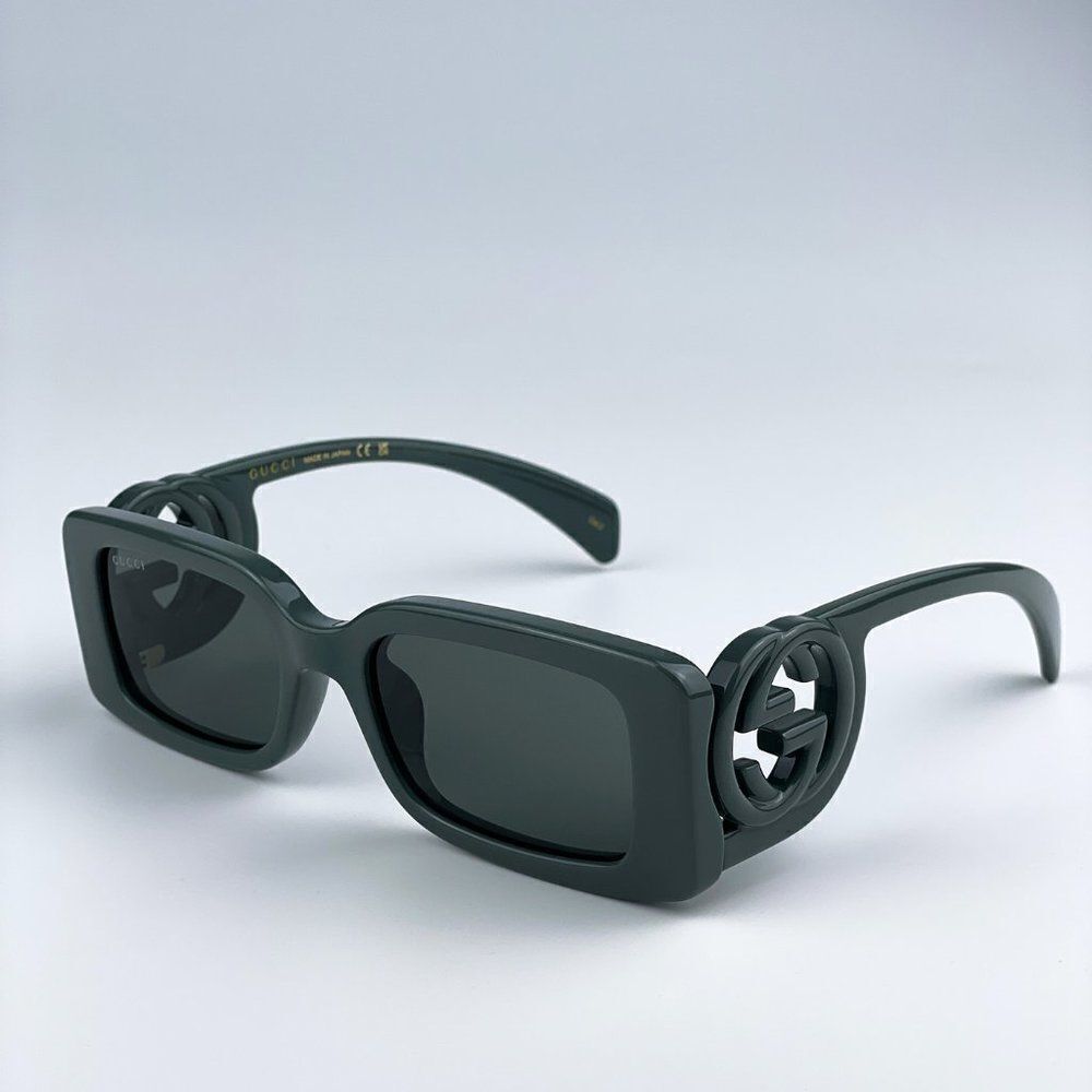 NEW Gucci GG1325S 003 Grey Smoke Grey Rectangle Women Sunglasses - Picture 12 of 14